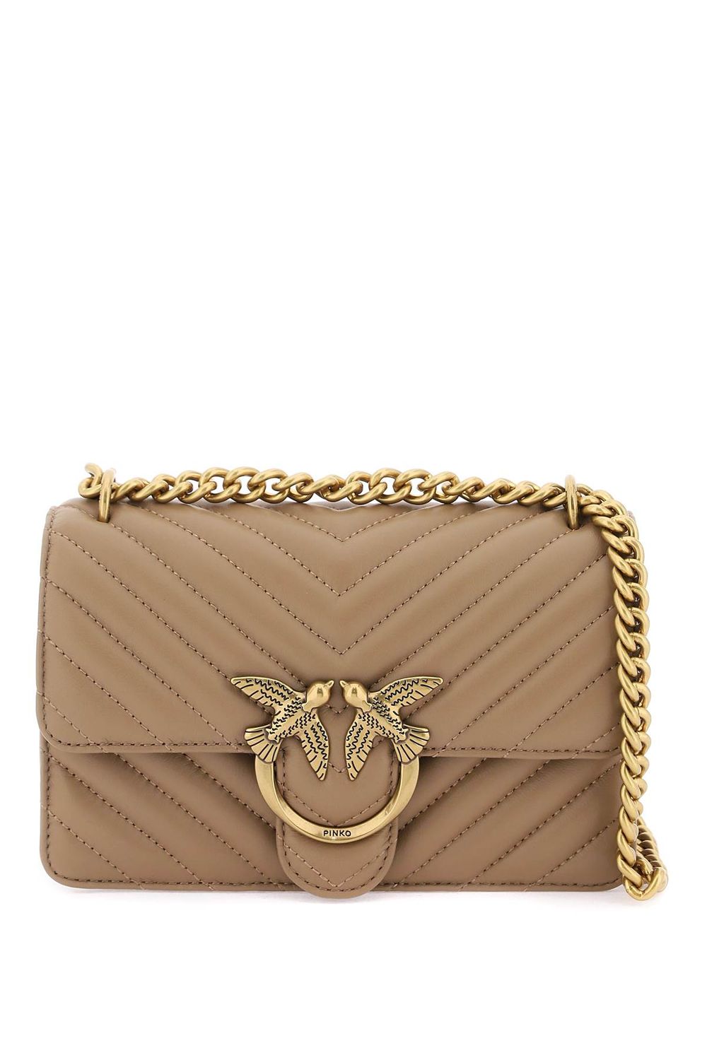 Pinko Women's Mini Love Bag One Chevron in Marrone | 100074A0GK