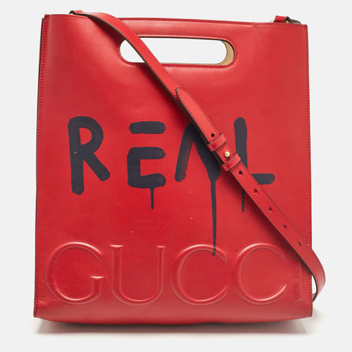 Red Leather Ghost Tote
