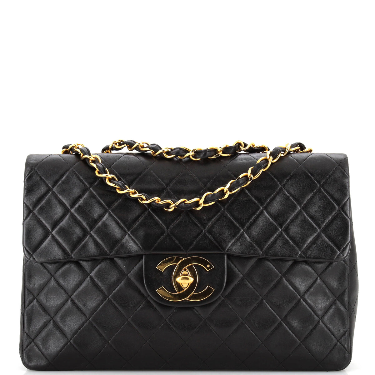 Chanel CHANEL Vintage Classic Single Flap Bag Quilted Lambskin Maxi