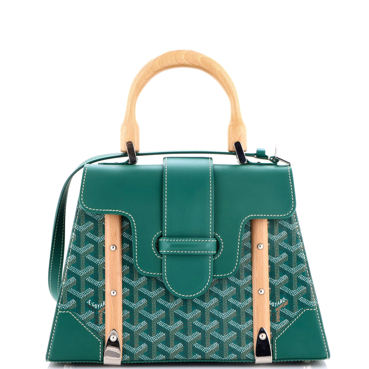 Goyard GOYARD Saigon Top Handle Bag Coated Canvas with Leather PM