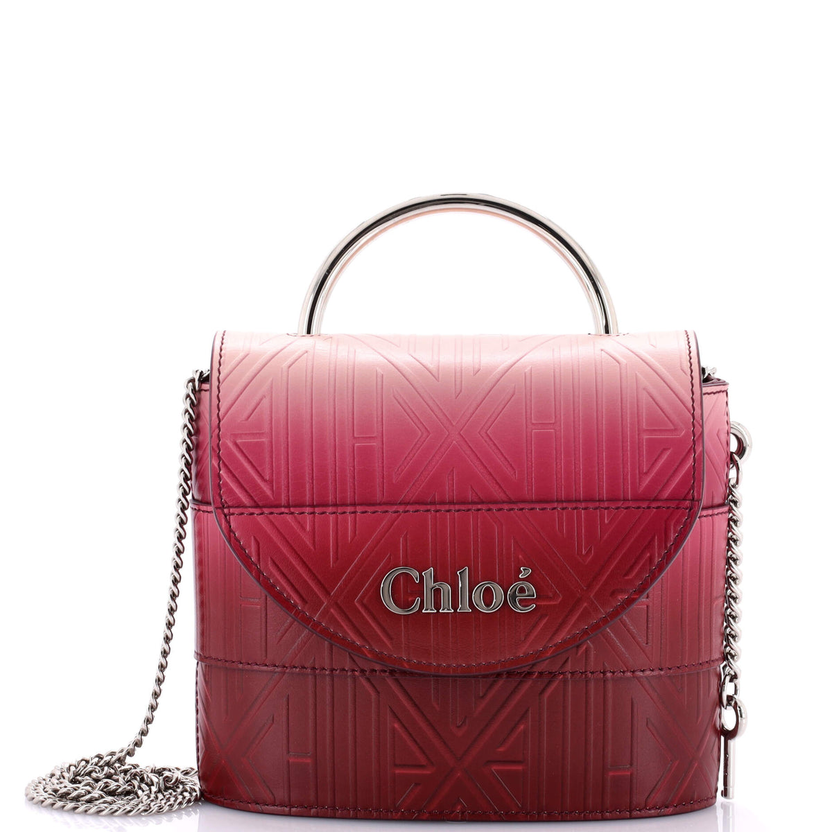 Chloe CHLOE Aby Lock Bag Embossed Leather Small