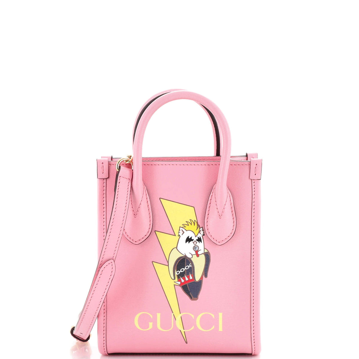 Gucci GUCCI Vertical Tote Printed Leather Mini
