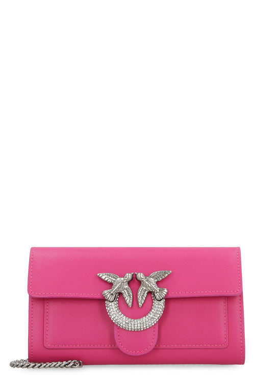 Women's Love One Leather Wallet On Chain in Fuchsia | 100062A10I Color N17O