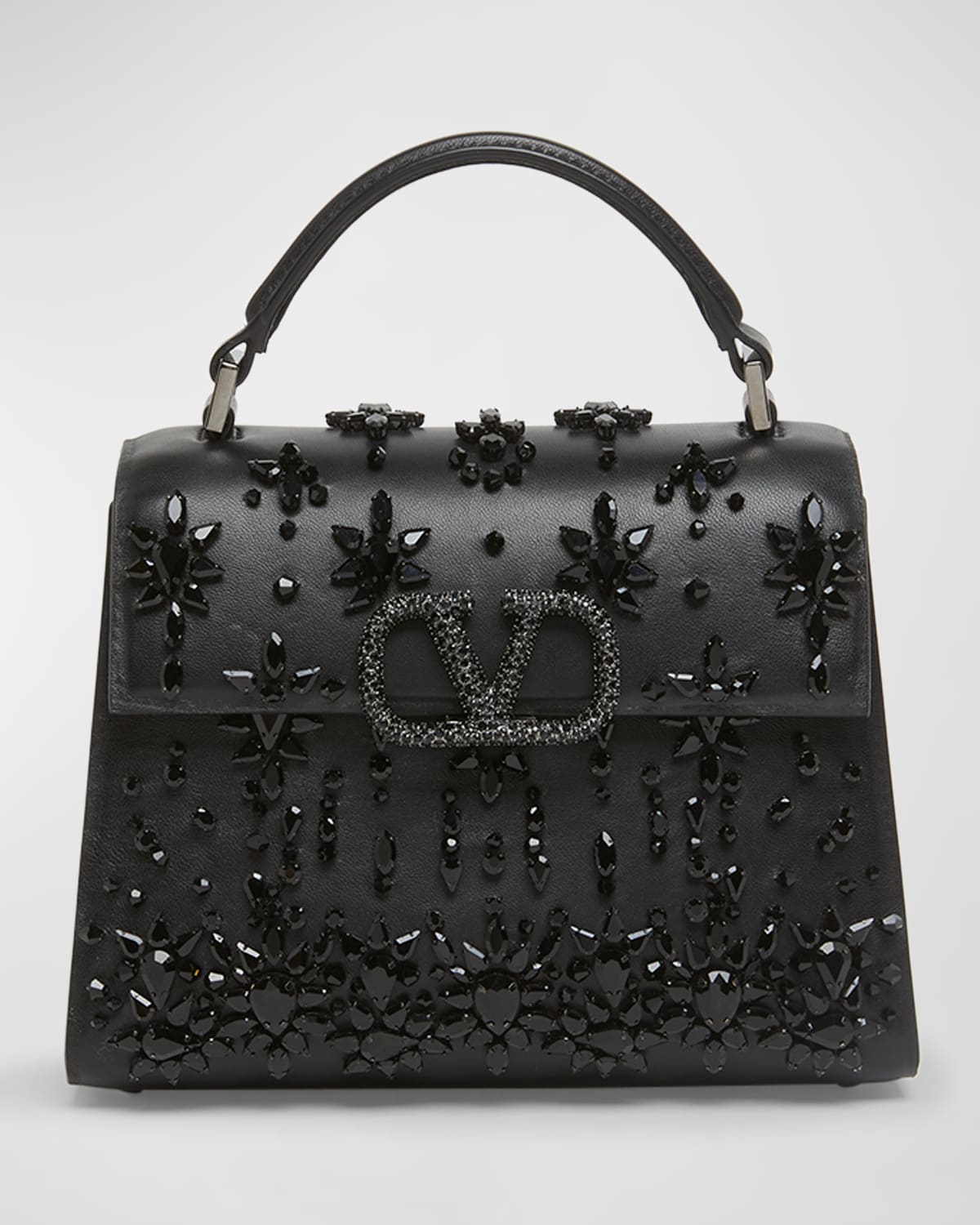 Valentino Vsling Mini Rhinestone Top-Handle Bag