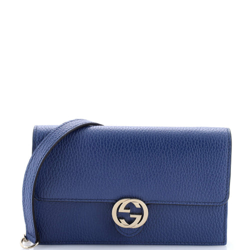 GUCCI Interlocking Wallet on Chain Leather