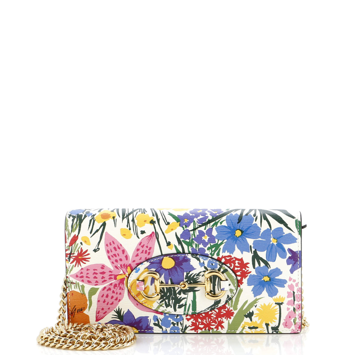 Gucci GUCCI x Ken Scott Horsebit 1955 Chain Wallet Printed Leather