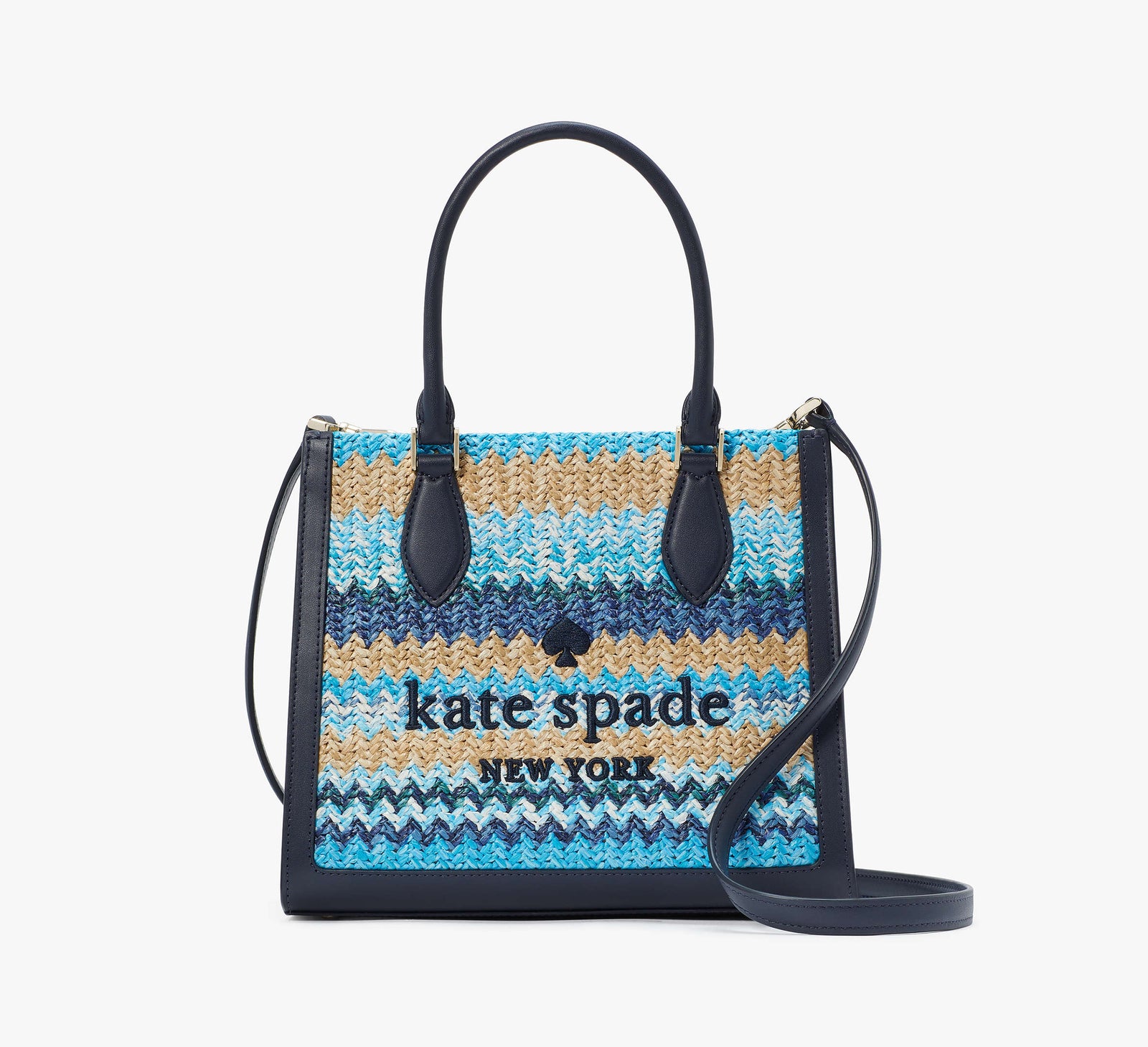 Kate Spade New York Ellie Tote-Bag aus Stroh, gestreift, klein