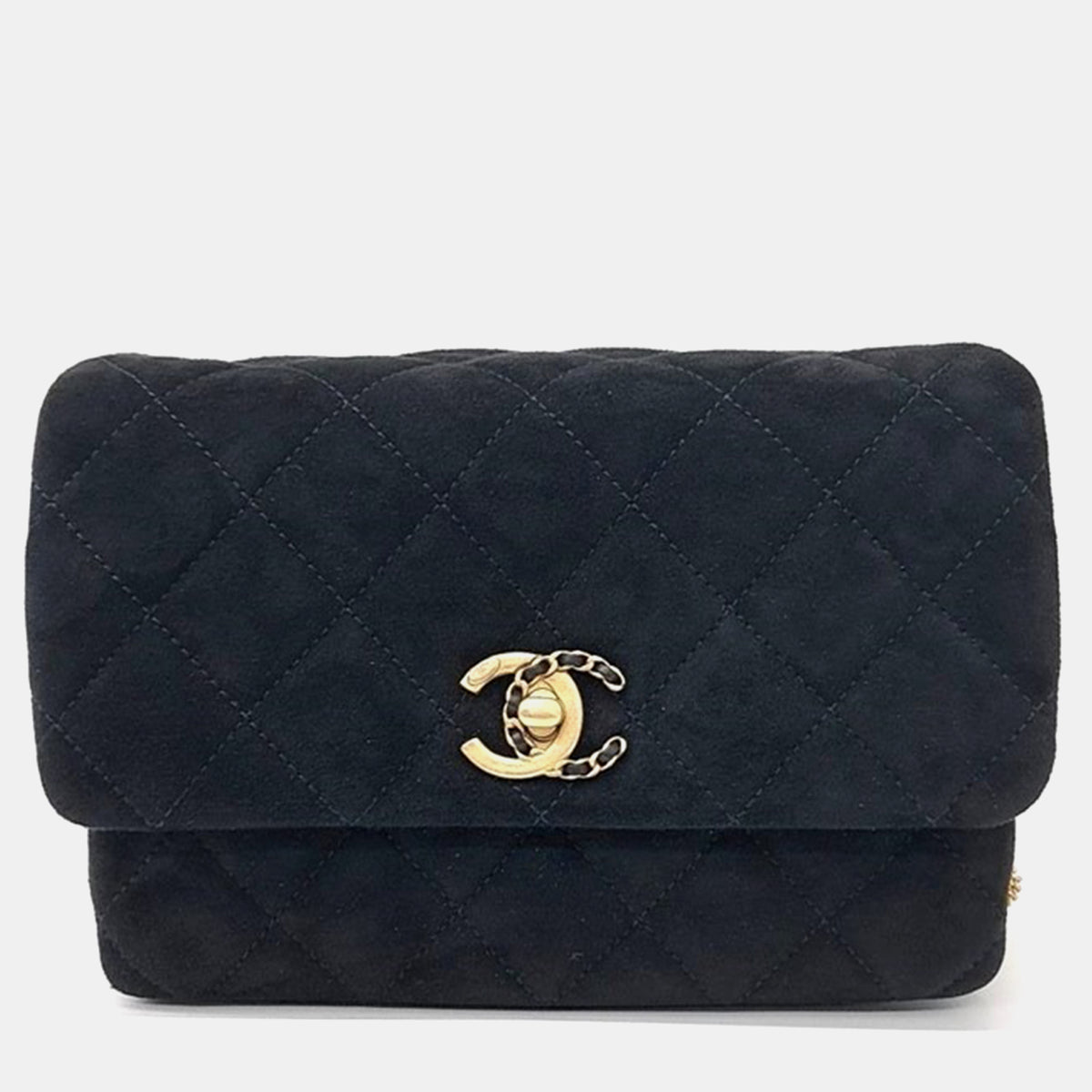 Chanel Black suede Chain Flap Bag