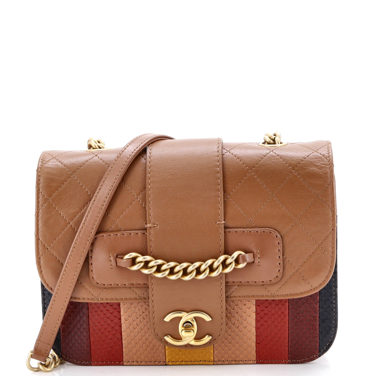 Chanel CHANEL Archi Chic Flap Bag Snakeskin Small