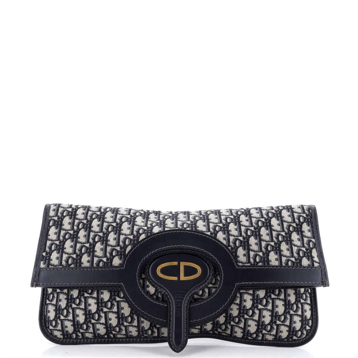 Christian Dior Fold Over Clutch Oblique Canvas