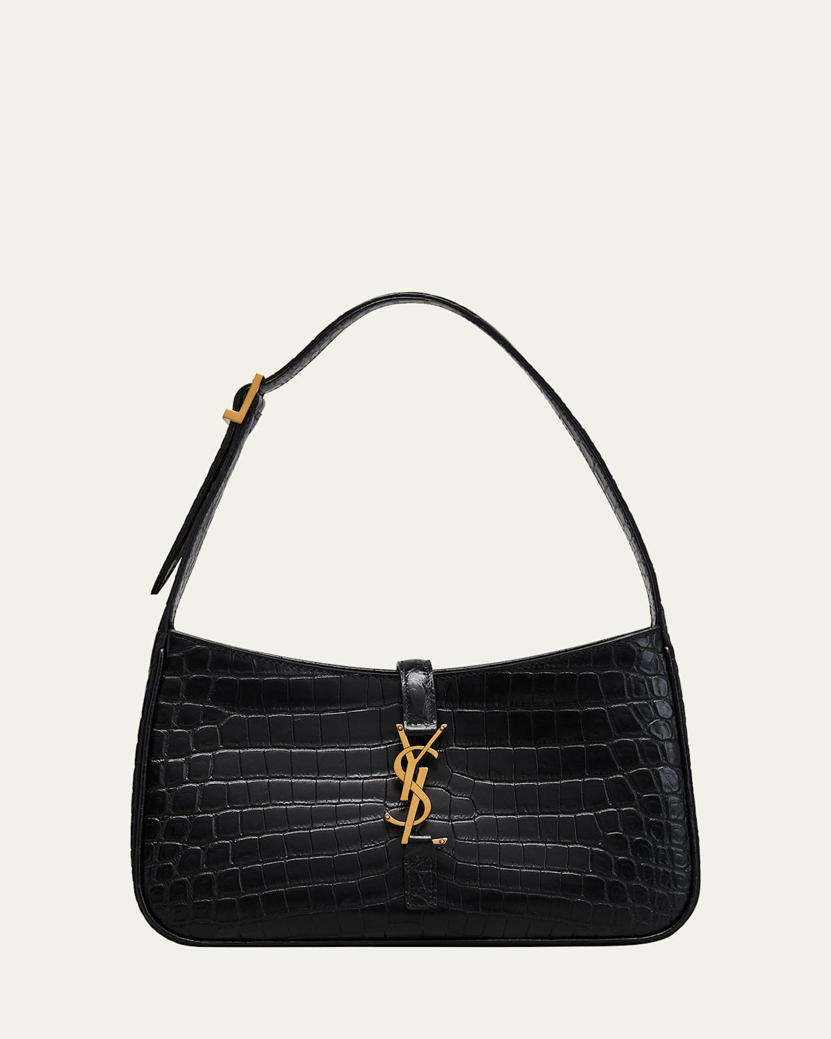 Boss Le 5 A 7 YSL Shoulder Bag in Croc-Embossed Leather