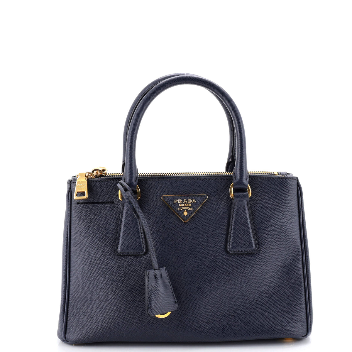 Prada PRADA Double Zip Lux Tote Saffiano Leather Mini