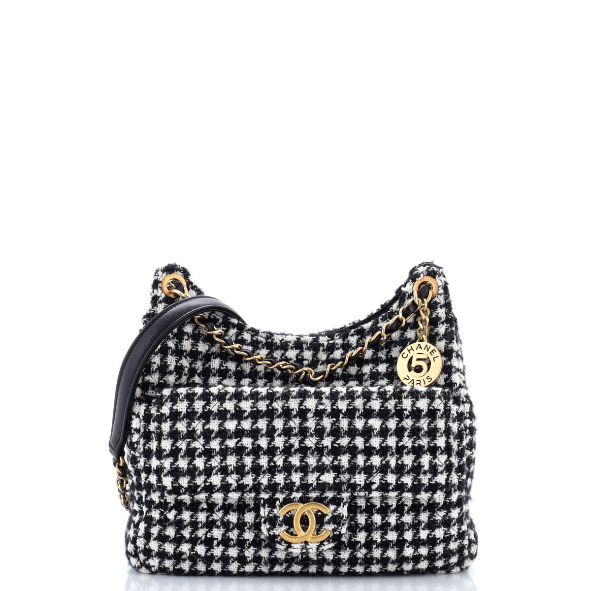 Chanel CHANEL Wavy CC Hobo Quilted Tweed Medium