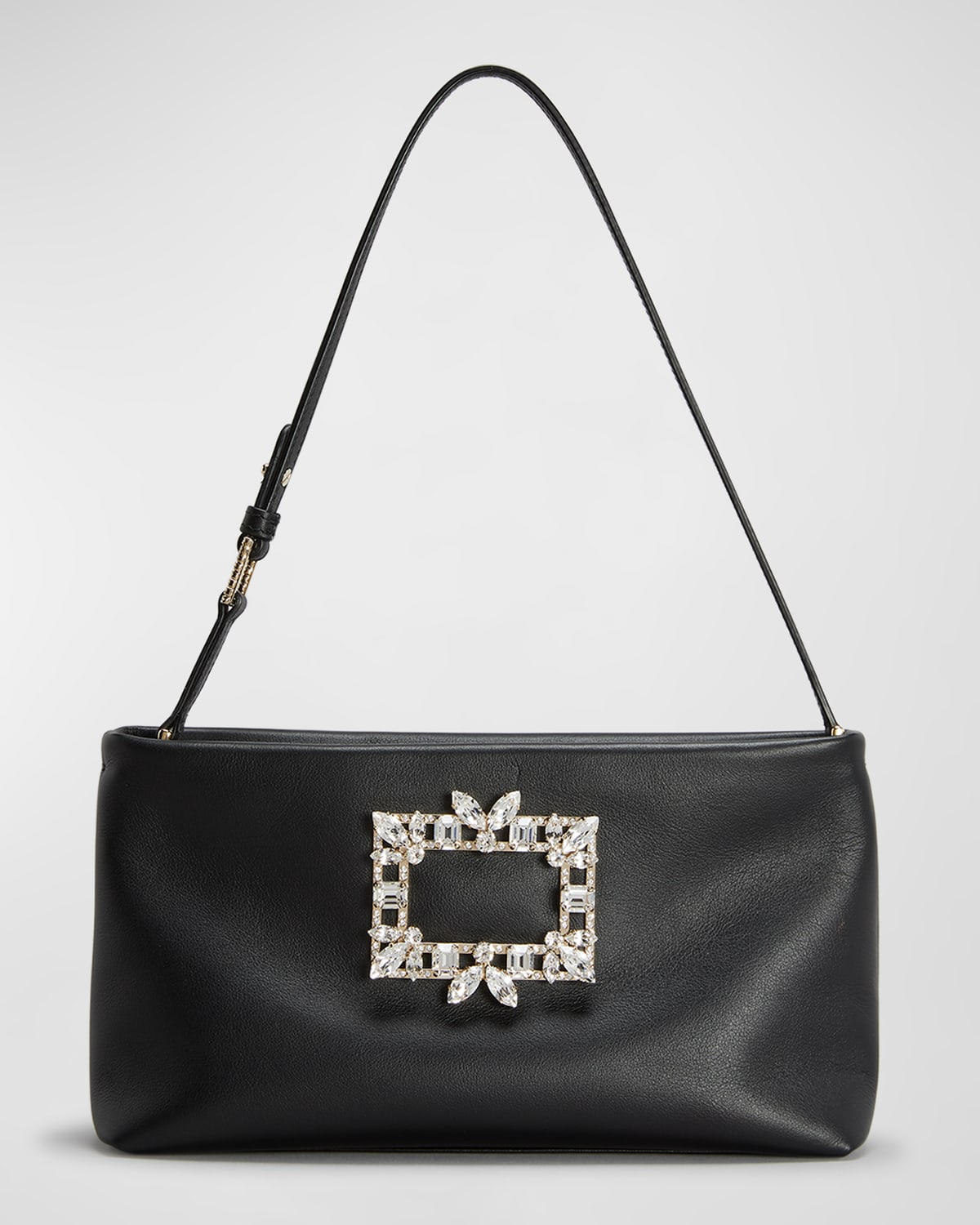 Roger Vivier Nightlily Mini Buckle Satin Shoulder Bag