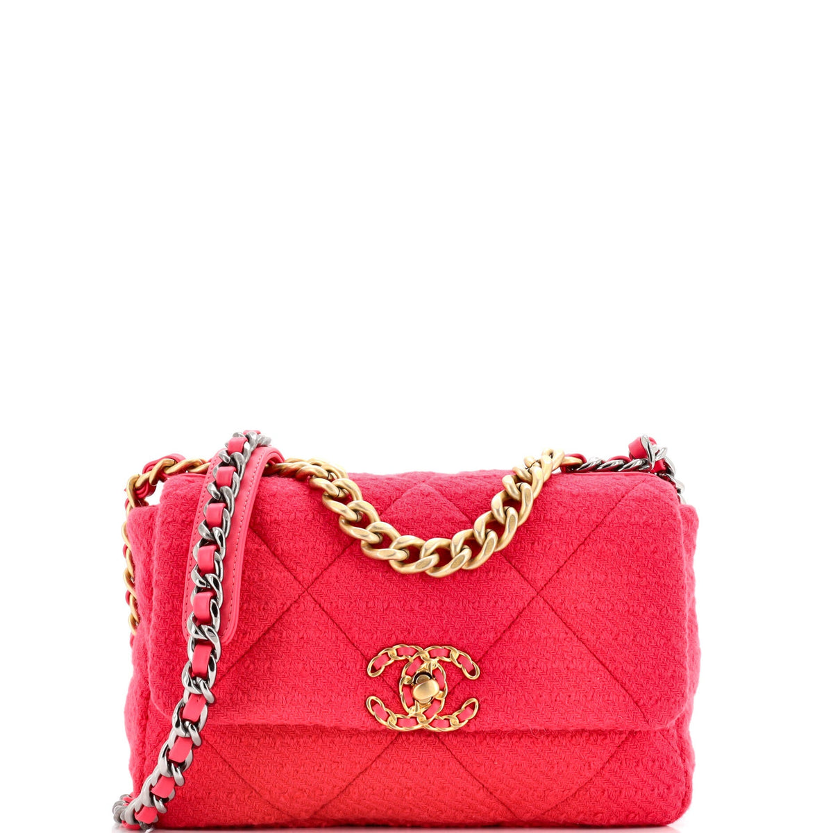 Chanel CHANEL 19 Flap Bag Quilted Tweed Medium