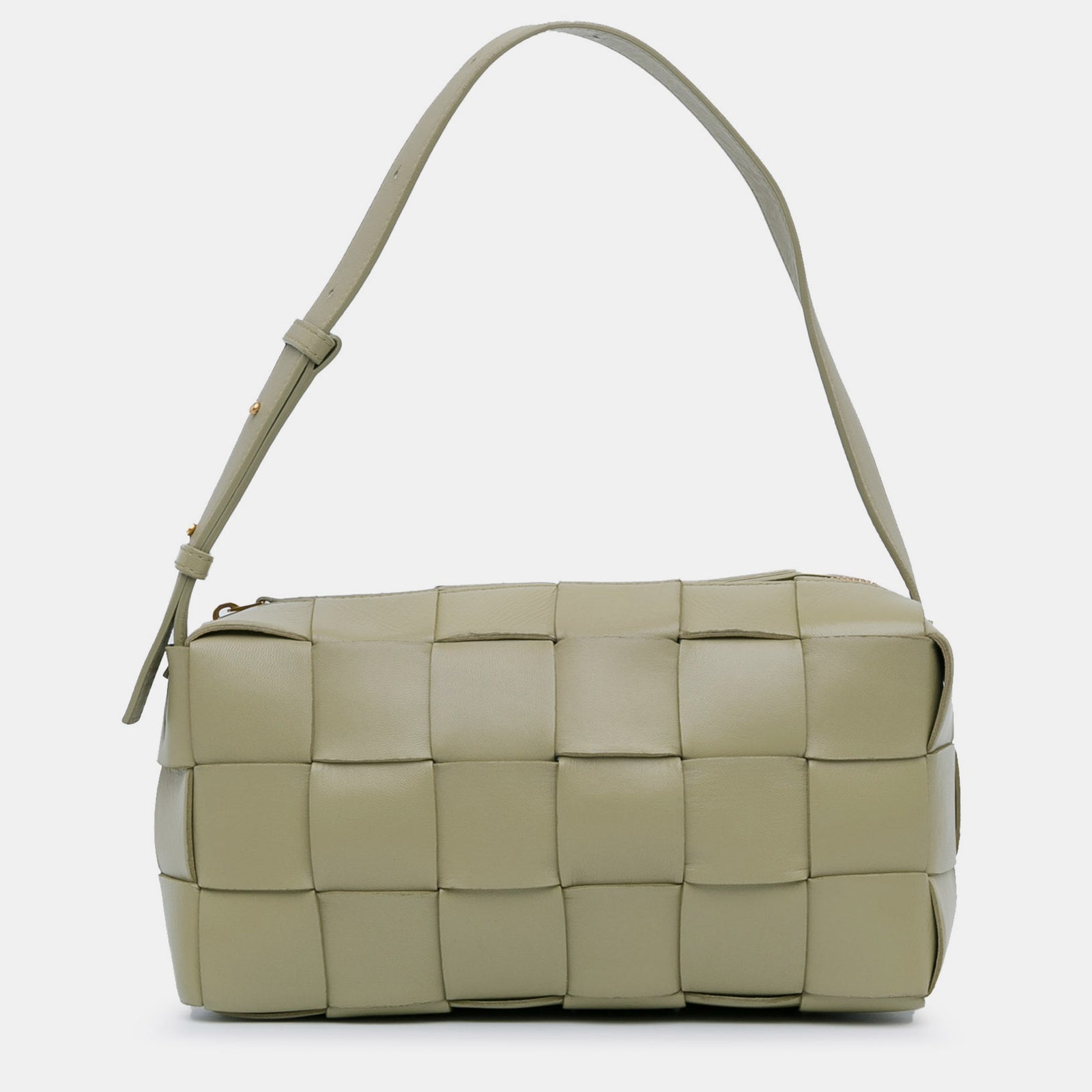 Bottega Veneta Green Intrecciato Leather Medium Brick Cassette Shoulder Bag