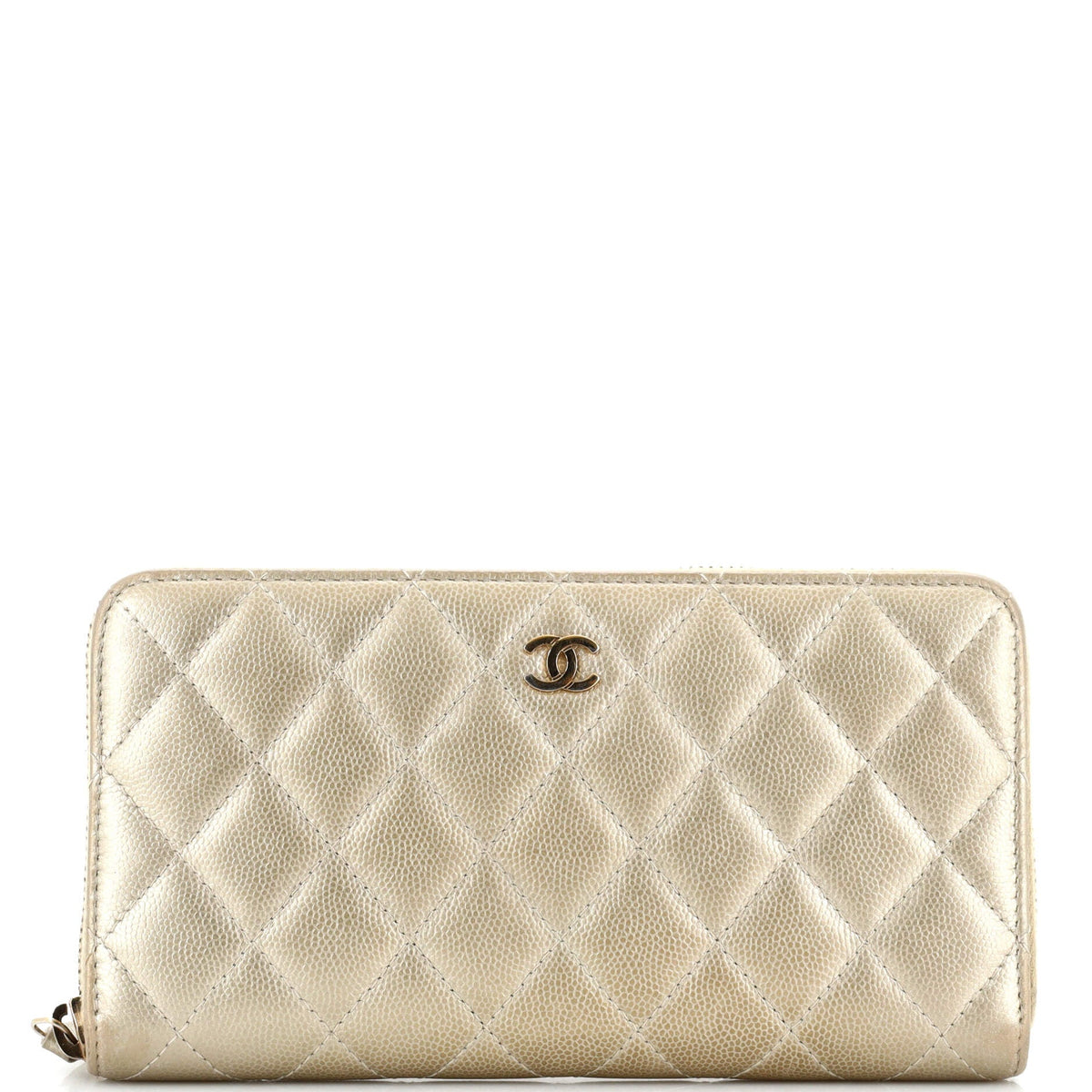 Chanel CHANEL Zip Around Wallet Quilted Caviar Long