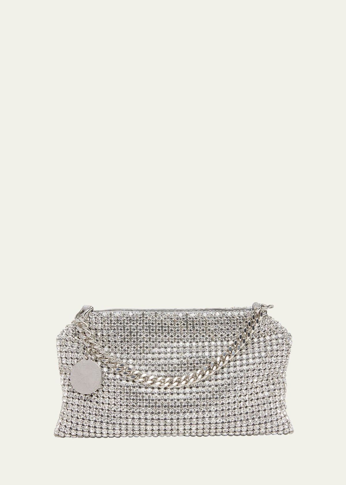 Stella McCartney Allover Embellished Mesh Clutch Bag