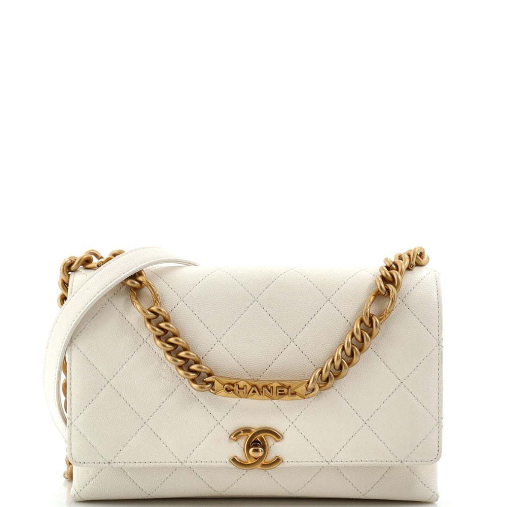 CHANEL Armband an Kette Flap Bag Quilted Caviar Klein