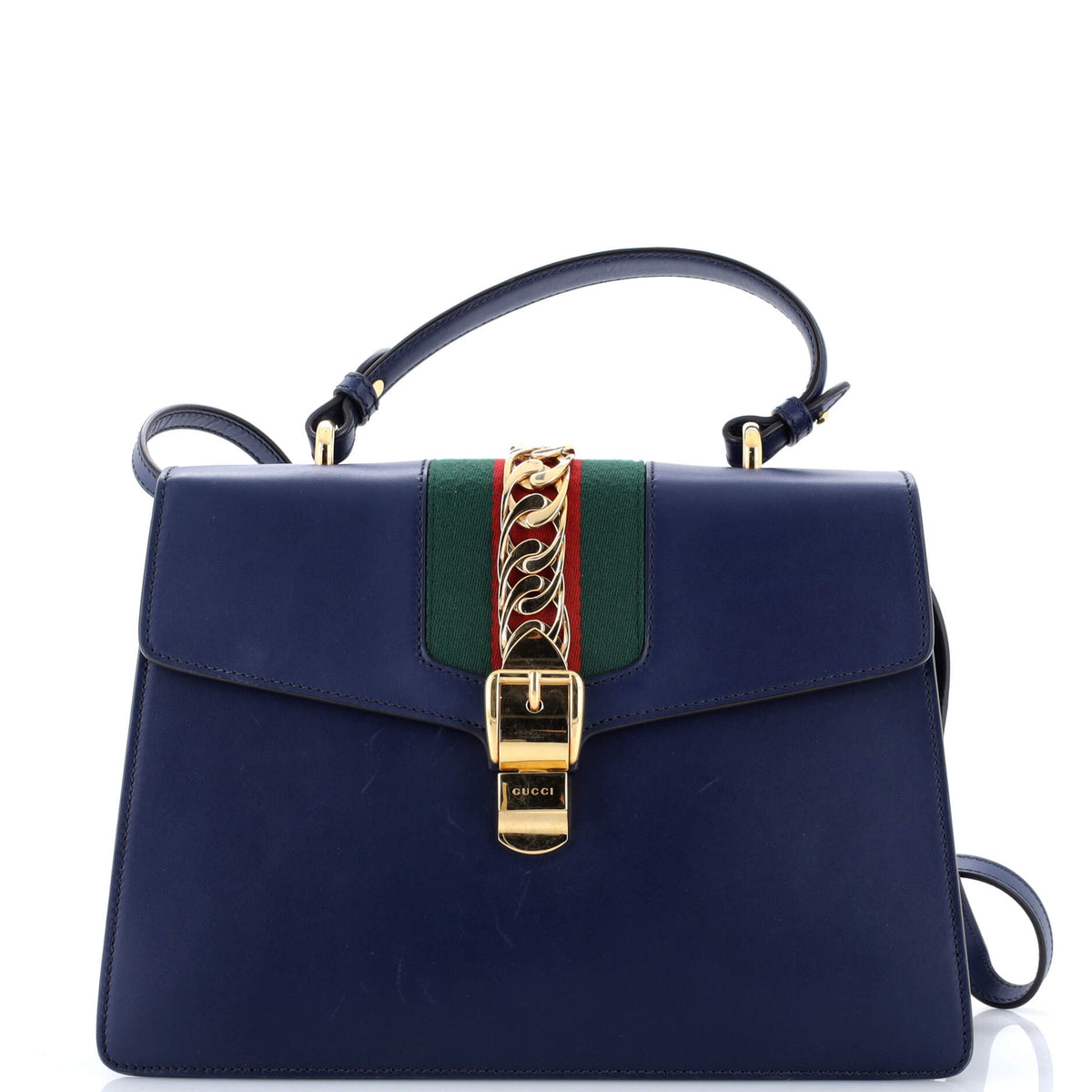 Gucci GUCCI Sylvie Top Handle Bag Leather Medium