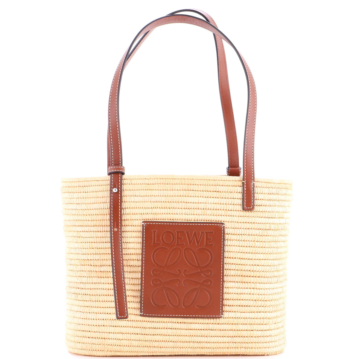 Loewe LOEWE Square Basket Tote Woven Raffia Small