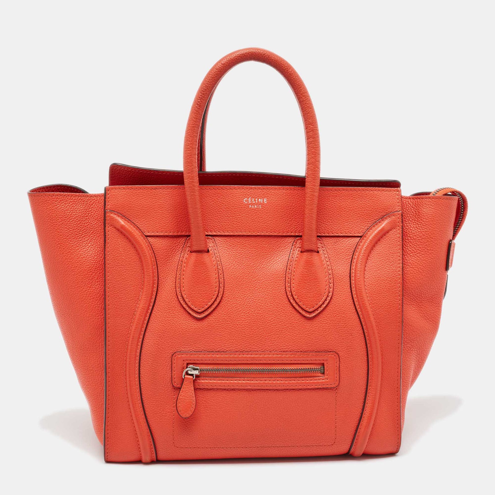 Celine Red Leather Mini Luggage Tote