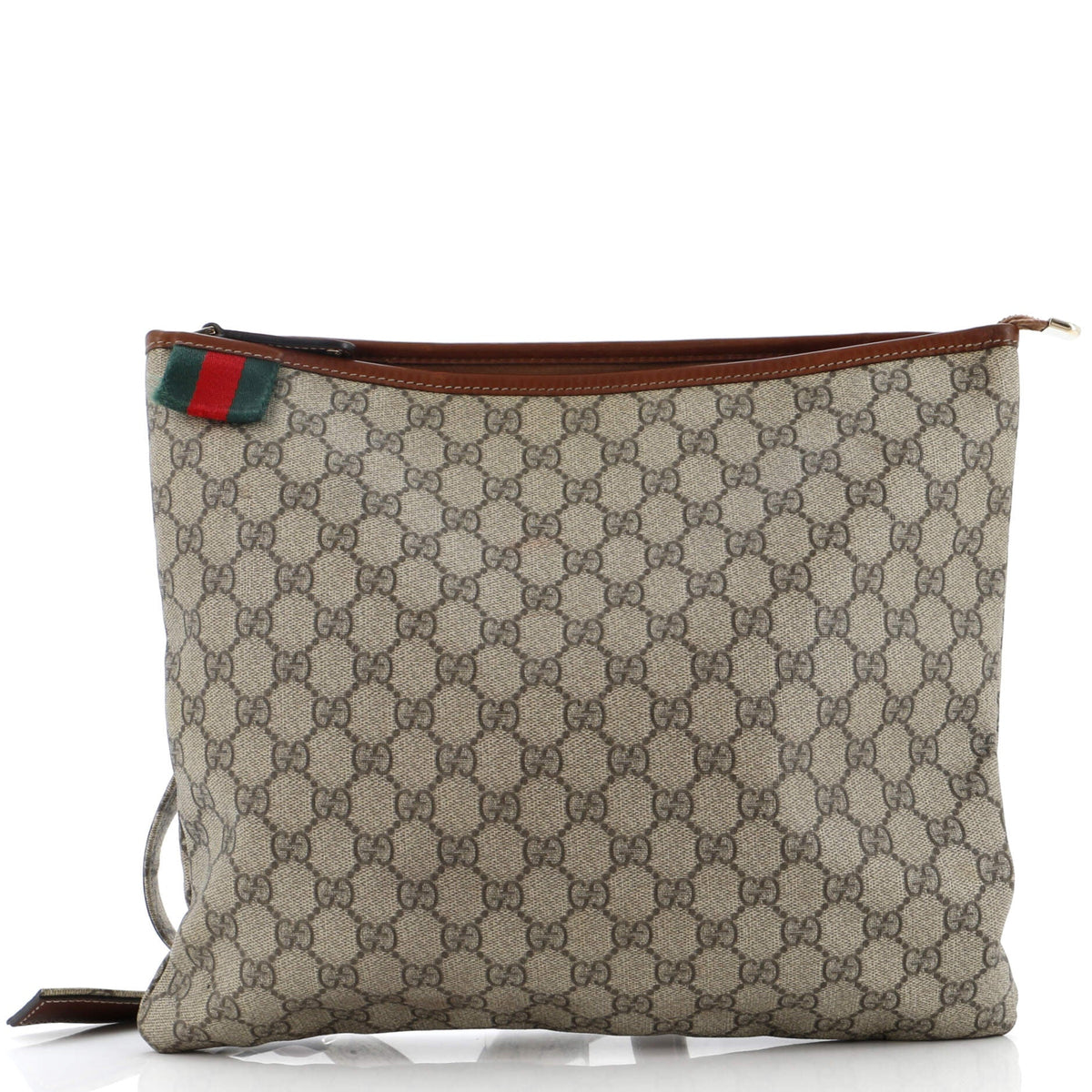 Gucci GUCCI Web Loop Flat Messenger GG Coated Canvas Large