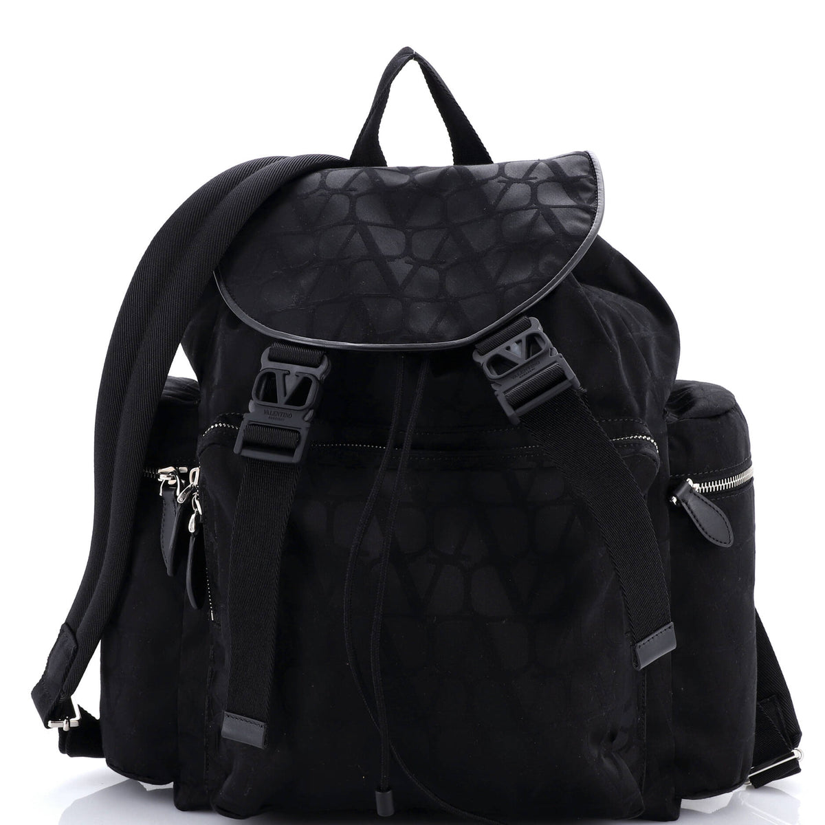 Valentino VALENTINO GARAVANI Double Buckle Backpack Toile Iconograph Nylon