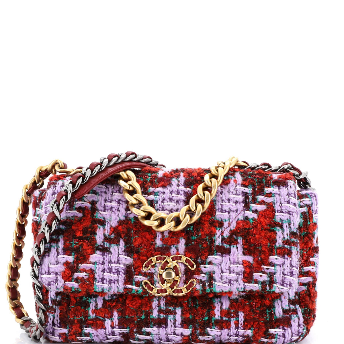 Chanel CHANEL 19 Flap Bag Quilted Tweed Medium