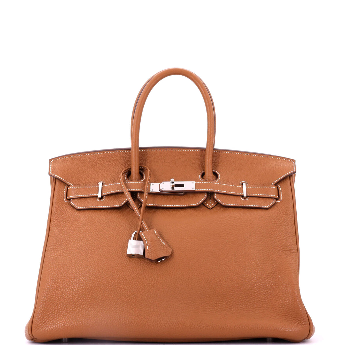 Herm?s Birkin Handbag Gold Togo with Palladium Hardware 35