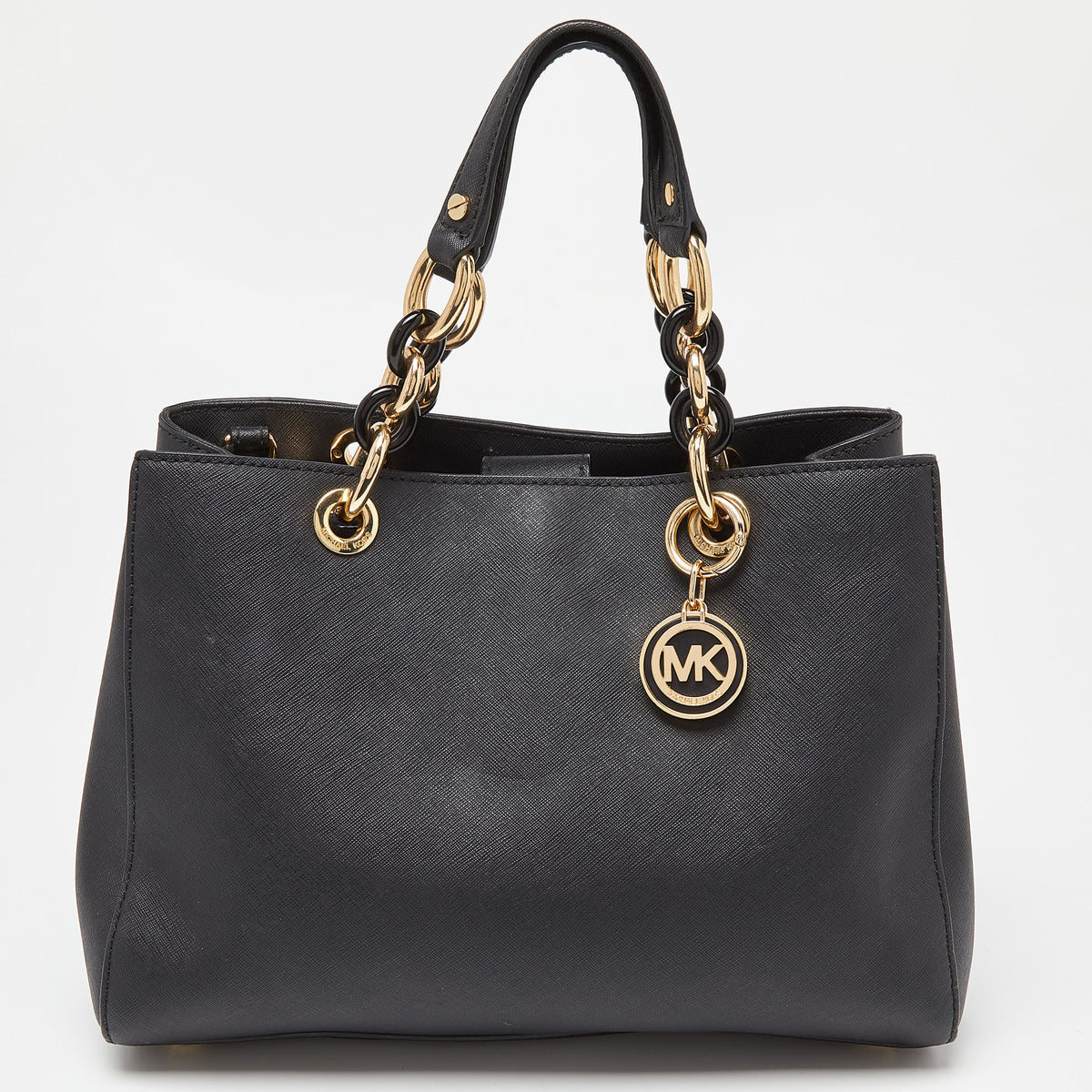 Michael Kors Black Saffiano Leather Medium Cynthia Tote