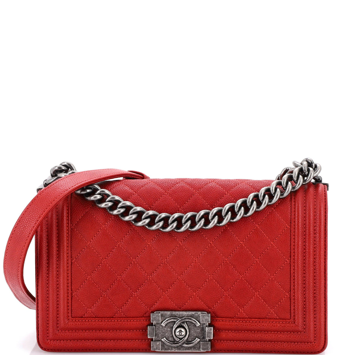 Chanel CHANEL Boy Flap Bag Quilted Caviar Old Medium