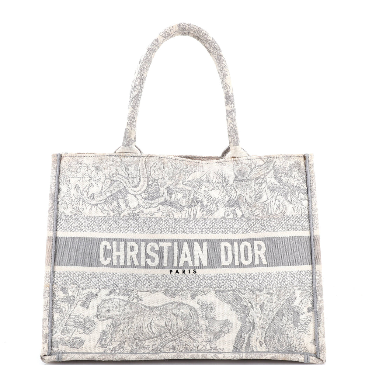 Christian Dior Book Tote Embroidered Canvas Medium