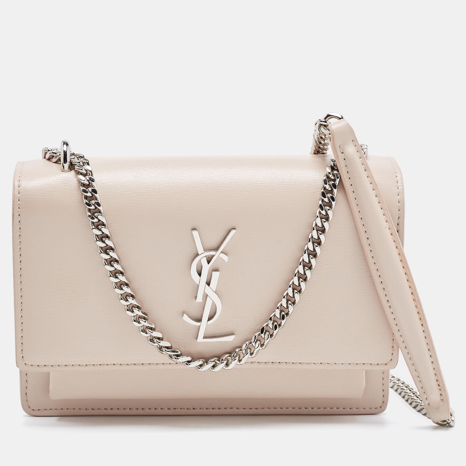 Saint Laurent Paris Saint Laurent Light Pink Leather Sunset Wallet On Chain