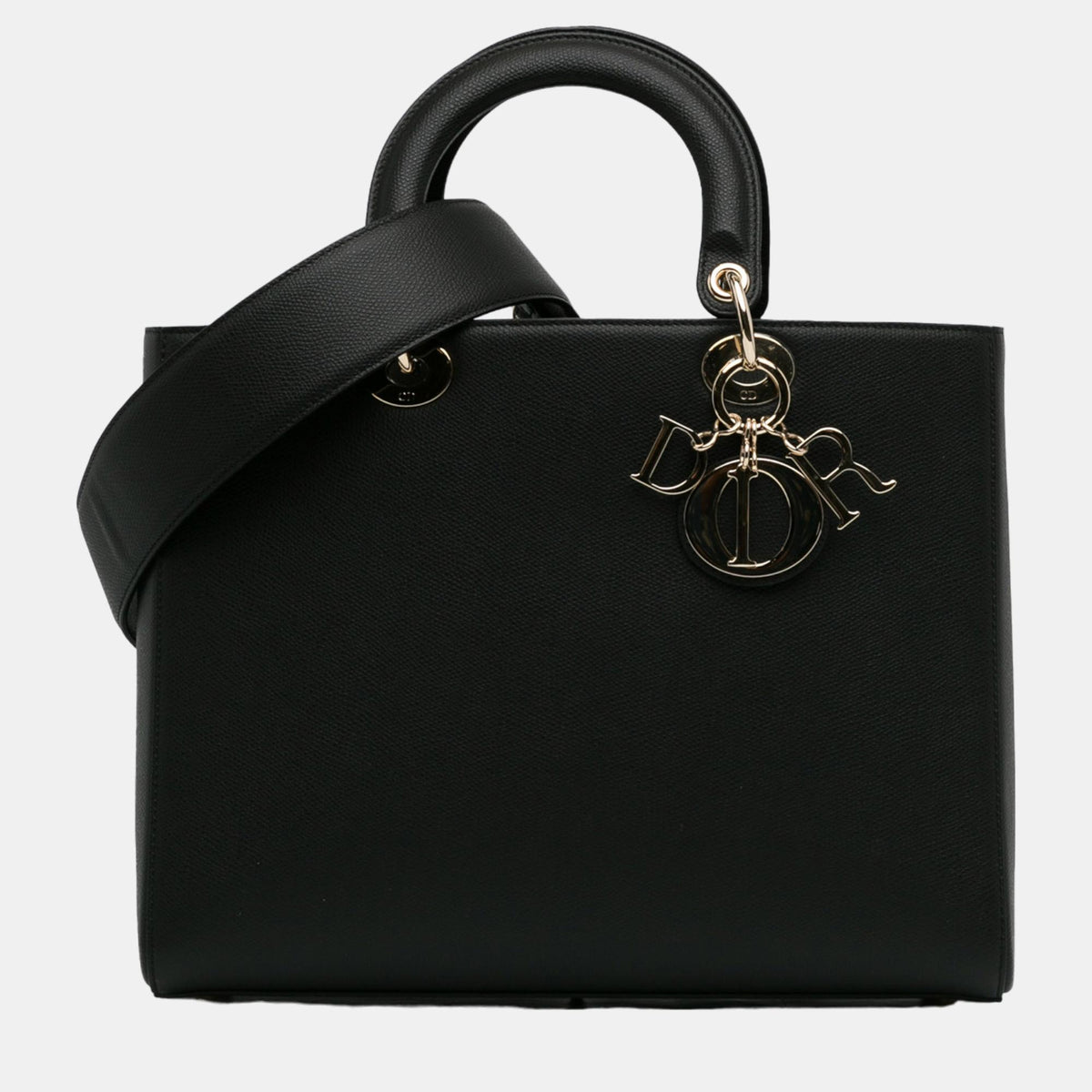 Dior Black Large Grained Calfskin Lady Dior