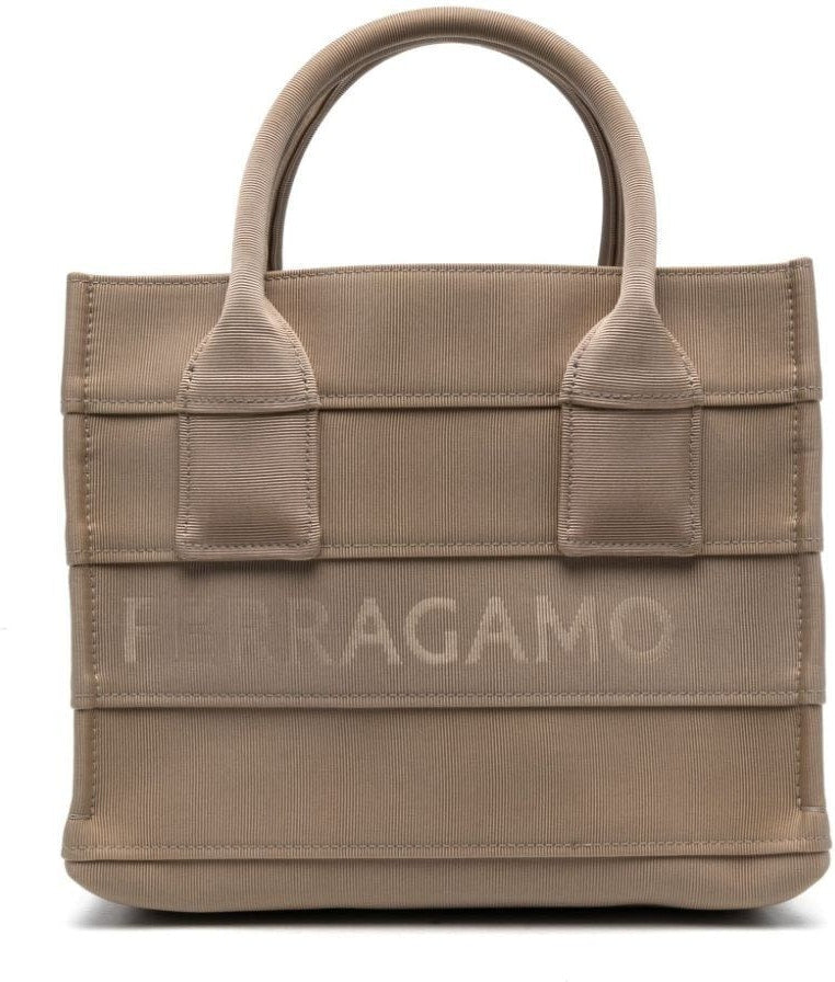 Ferragamo Women's Bag Tote Small Logo Lettering in Brown | Size UNICA | 2149880765805