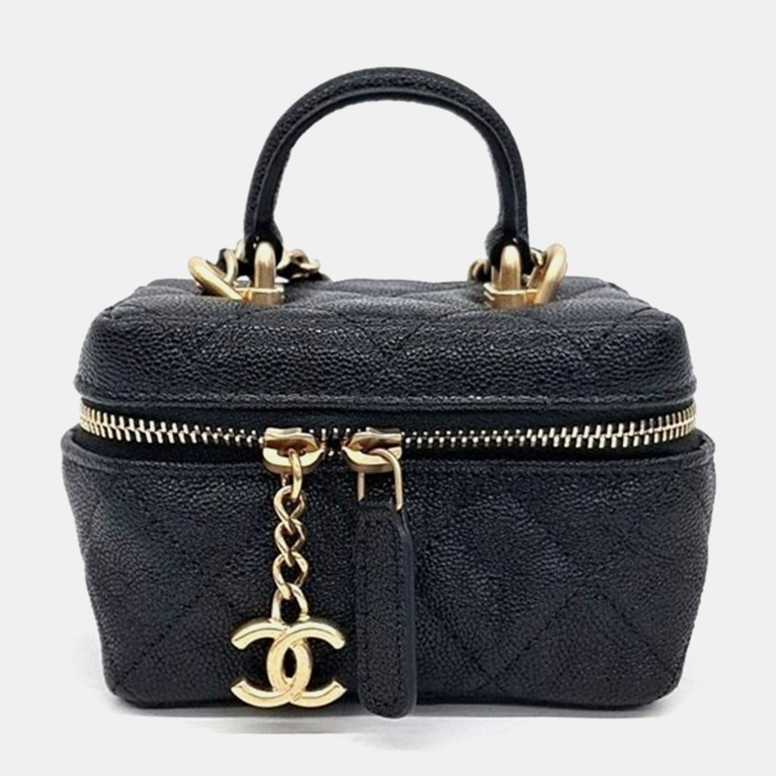 Chanel Black Caviar Vanity Mini Chain Crossbody Bag