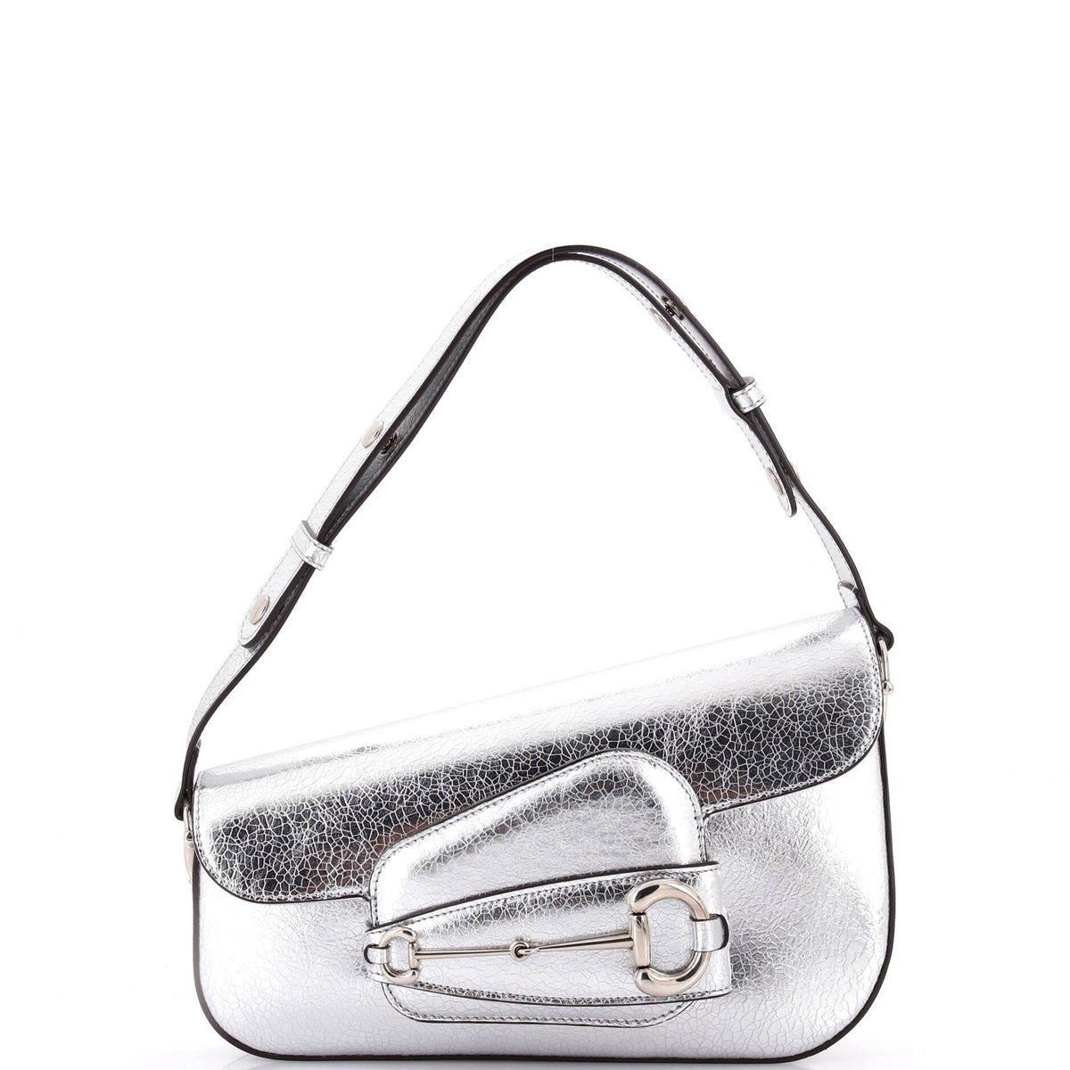 Gucci GUCCI Horsebit 1955 Asymmetric Shoulder Bag Leather Small
