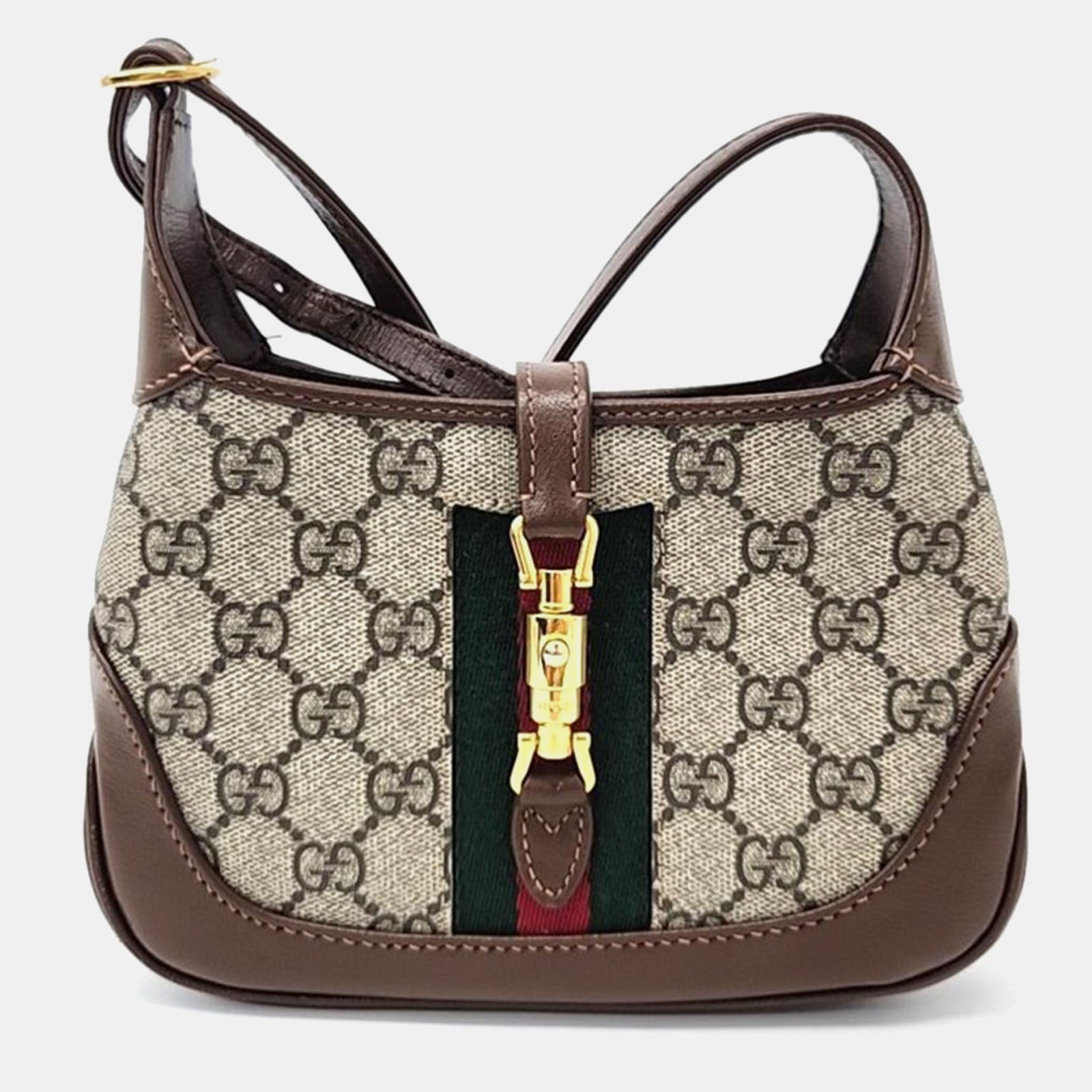 Gucci Beige GG Canvas Jackie 1961 Mini Hobo Bag