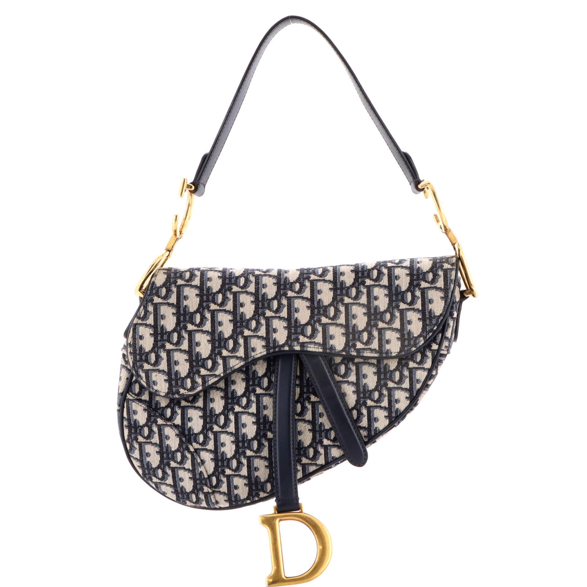 Christian Dior Saddle Handbag Oblique Canvas Medium