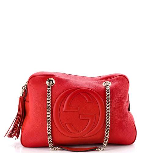 GUCCI Soho Chain Zip Shoulder Bag Leather Medium