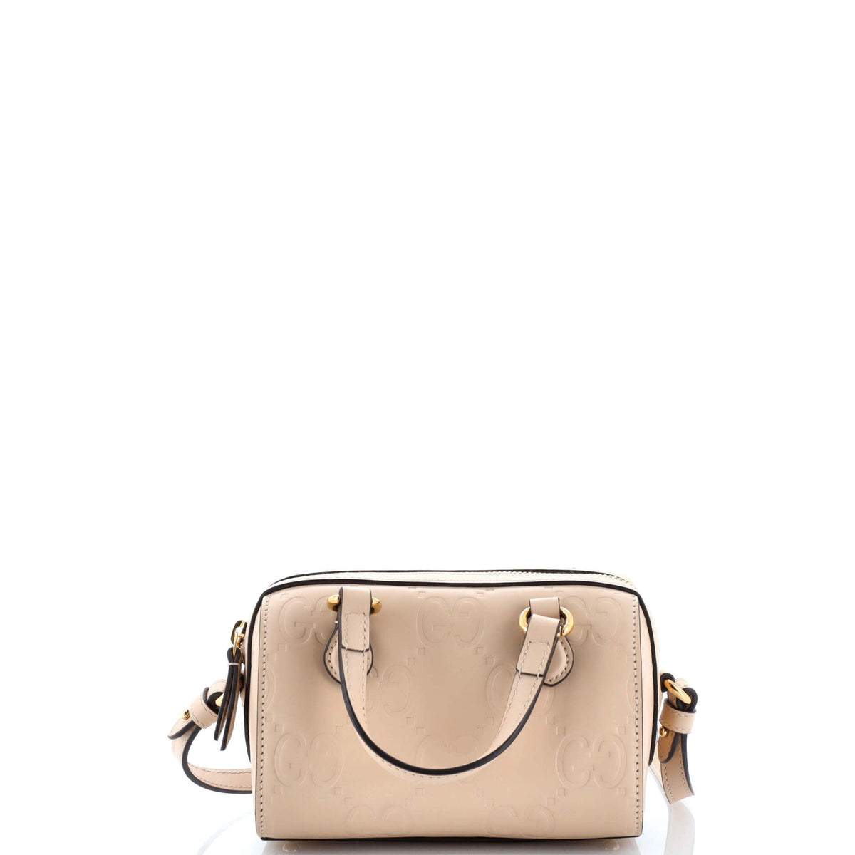 Gucci GUCCI Convertible Top Handle Bag Jumbo GG Embossed Leather Mini