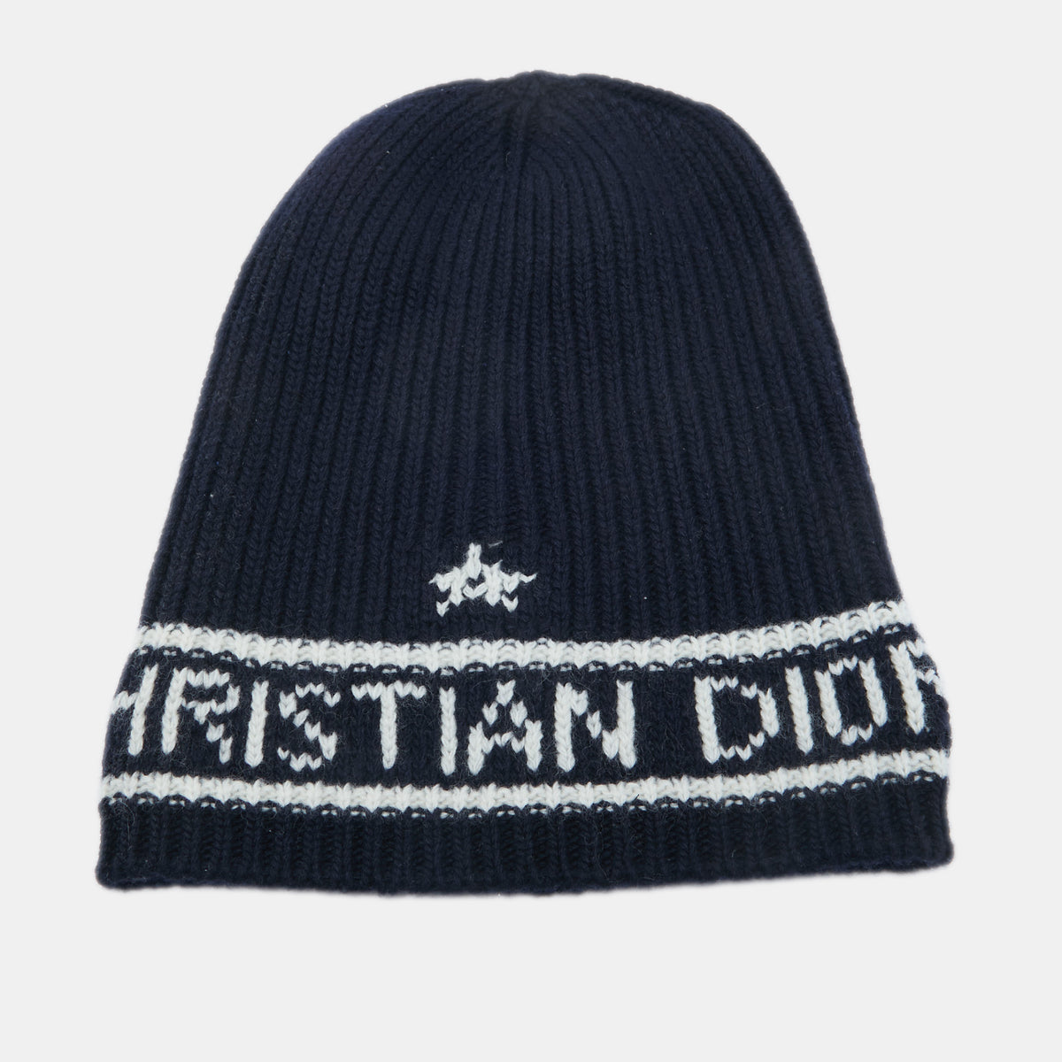 Dior Navy Blue Wool Cashmere Beanie
