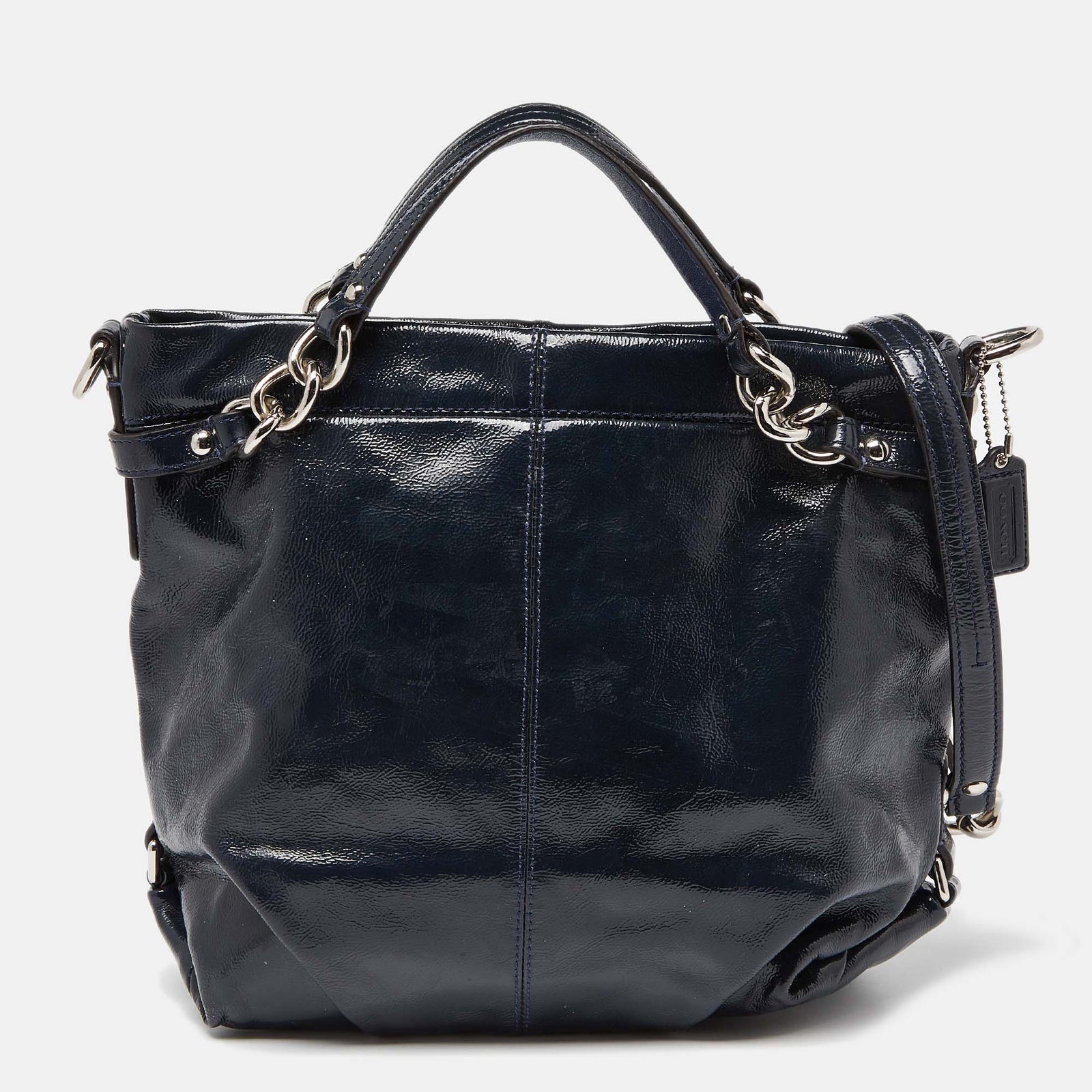 Coach Blue Patent Leather Brooke Hobo