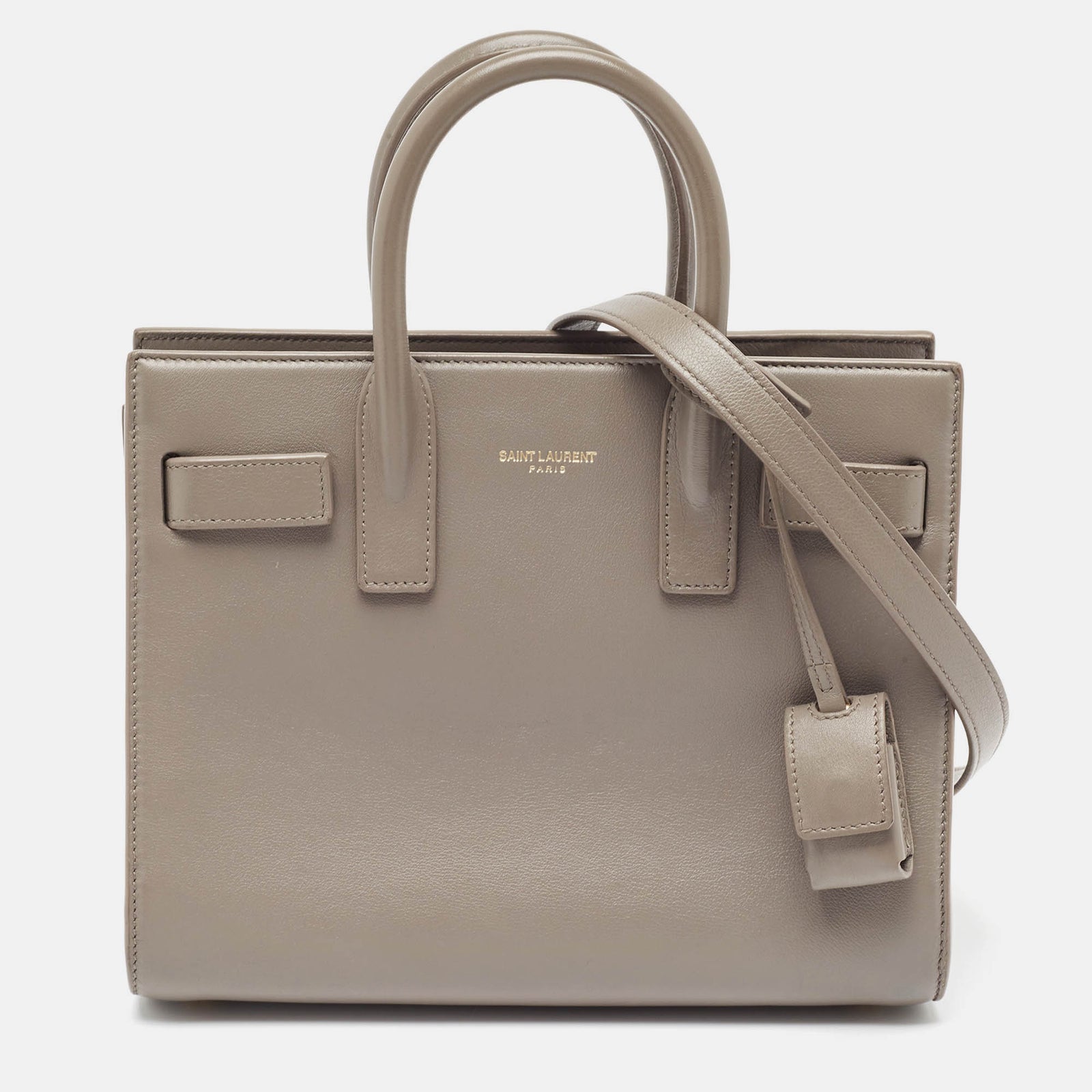 Saint Laurent Paris Saint Laurent Grey Leather Nano Classic Sac De Jour Tote