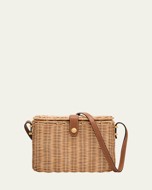Vanity Crossbody Bag in Wicker and Leather