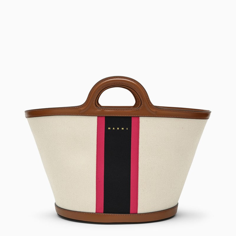 Marni Tropicalia Small Canvas Bag Beige/blue/fuchsia