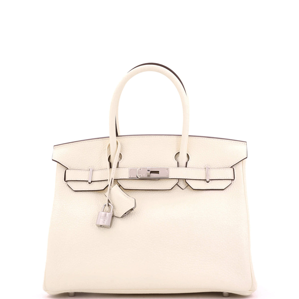 Herm?s Birkin Handbag Light Clemence with Palladium Hardware 30