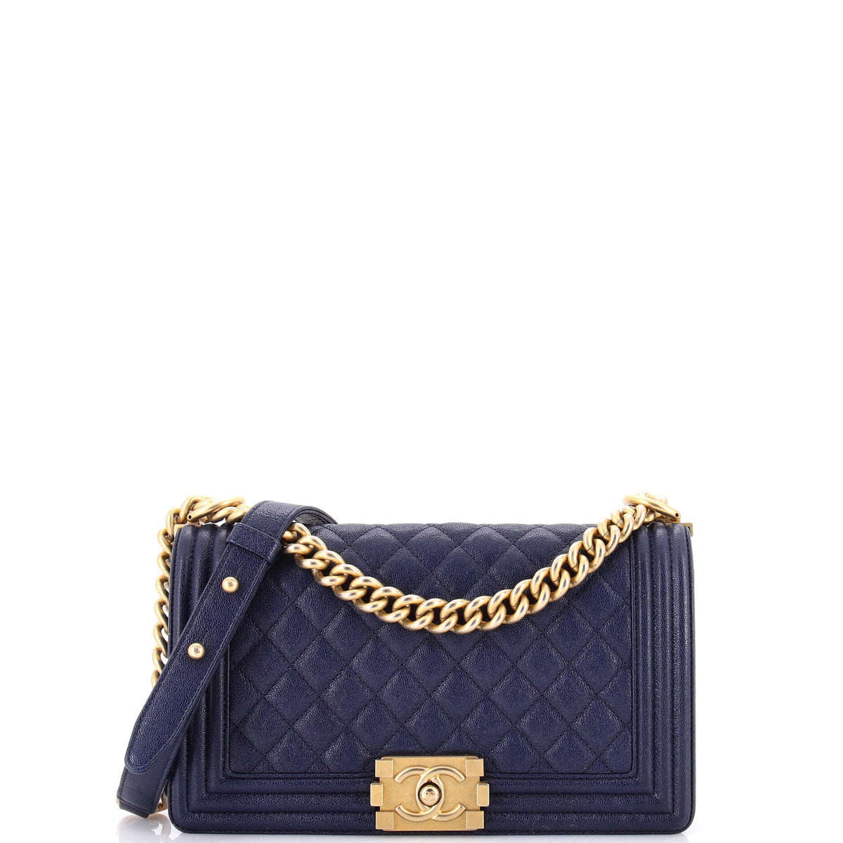 Chanel CHANEL Boy Flap Bag Quilted Caviar Old Medium
