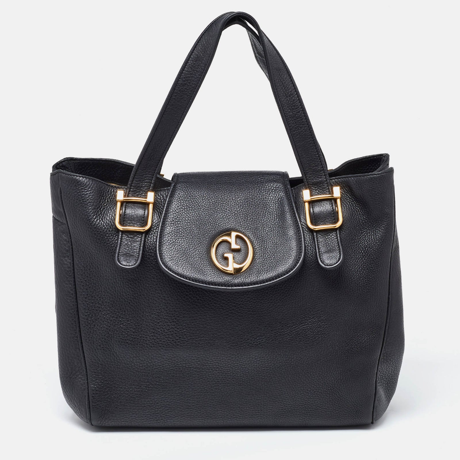 Gucci Black Pebbled Leather 1973 Tote